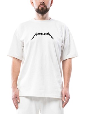 Metallica Classic Logo Oversize Beyaz Tişört