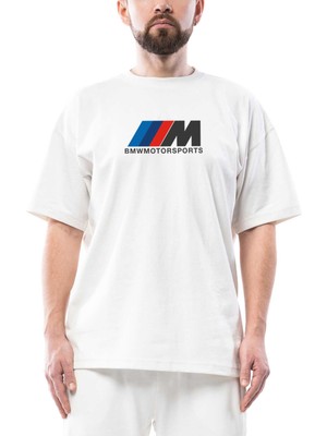 Bmw M Power Motorsport Oversize Beyaz Tişört