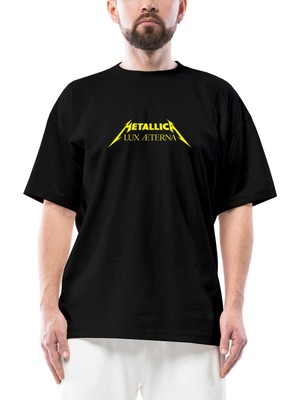 Metallica Lux Æterna Text Oversize Siyah Tişört