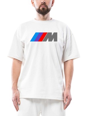 Bmw M Power Logo Oversize Beyaz Tişört