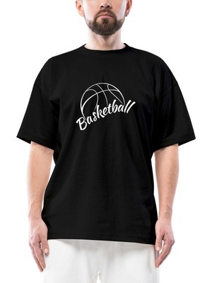 Basketball Season Oversize Siyah Tişört