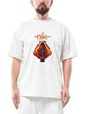 Nile Vile Nilotic Rites Oversize Beyaz Tişört