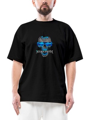 Megadeth Dystopia Skull Oversize Siyah Tişört