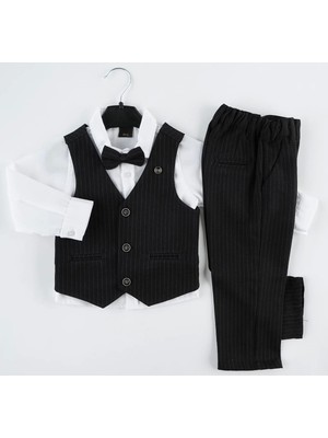 Çizgili 3 Düğme Yelek