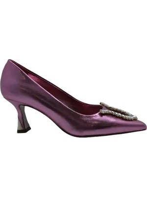 Poletto Hakiki Deri Pembe Ayakkabı Stiletto 9841 103