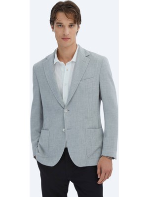 Gri Desenli Modern Fit Ceket