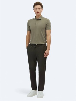 Kip Haki Düz Dokuma Jogging Fit Casual Pantolon