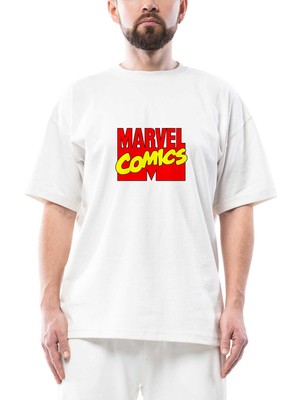 Marvel Comics Oversize Beyaz Tişört