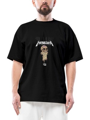 Metallica One Oversize Siyah Tişört