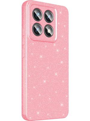 Adige Xiaomi 14T Uyumlu Kılıf Koton Simli Pembe