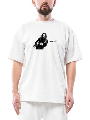 Metallica Kirk Hammett Oversize Beyaz Tişört