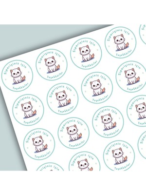 Thank You Sticker Teşekkürler Etiketi Kargo Ambalaj Paketleme 3,5 cm 105 Adet Kuşe Yapışkanlı Parlak