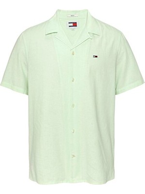 Tommy Jeans Erkek Keten Blend Camp Gömlek