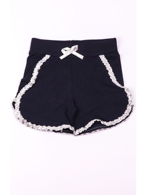 HÇM Kız Çocuk Spor Tarz Pullu Şort Düz Desenli Nefes Alabilir Kumaş Regular Fit