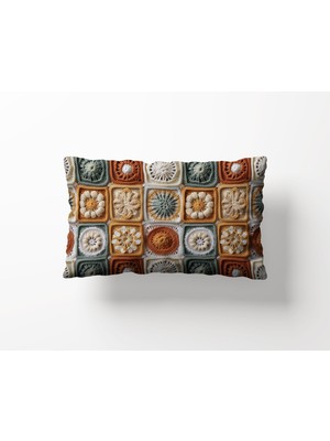 Çift Taraflı Dijital Baskı Kırlent Kılıfı Örgü Desenli