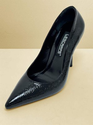 Lescarpe 4524 Rugan Yılan Desenli Kadın Stiletto Topuklu Ayakkabı