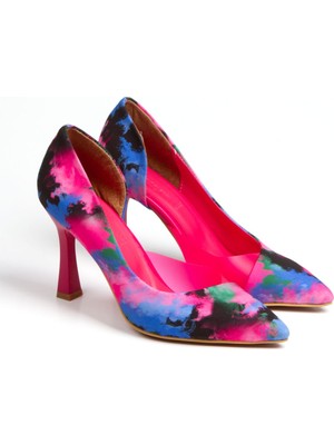 Kadın Renkli Şeffaf Detaylı Topuklu Ayakkabı 3087