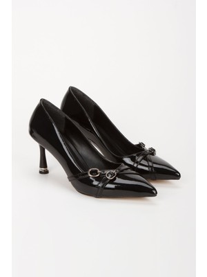 Kadın Rugan Sivri Burun Topuklu Ayakkabı 3092