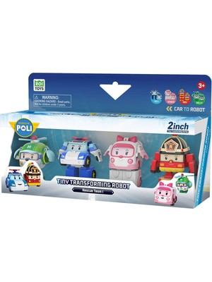 Robocar Poli Mini Transforming Kasabanın Kurtarma Araçları 4'lü S