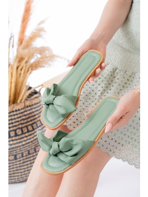 Slipcat Kurdele Detay  Kadın Terlik Rahat Hafif Taban