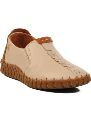 Bej  Deri Kadın Casual Ayakkabı 2010725Y Z