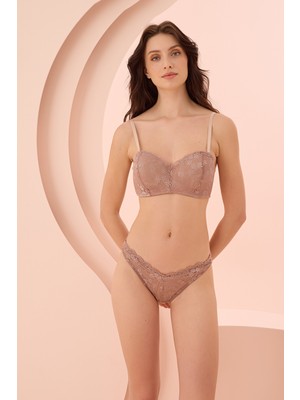 Loya Kahverengi Daphe Straplez Desteksiz Tek Sütyen