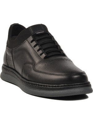 Siyah Hakiki Deri Erkek Casual Ayakkabı 403 M