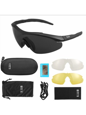 5.11 Tactical Polarize 3 Lensli Taktik Gözlük Seti – Airsoft, Atış, Askeri ve Outdoor Kullanım İçin Değiştirilebilir Lensli Gözlük
