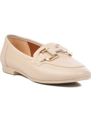 Krem Ince Taban Hafif Kadın Babet B-36 Z