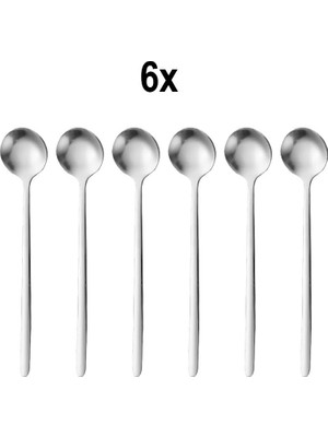 6 Adet Çelik 15 cm Fincan Latte Kahve Karıştırma Kaşığı MT161BY-6
