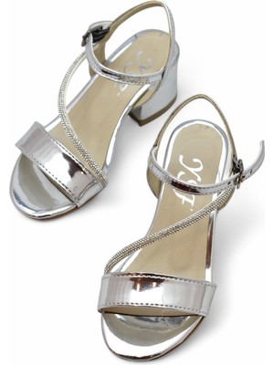 387 Abiye Kız Çocuk Topuklu Ayakkabı Kız Çocuk Nişan Abiye Ayakkabı Açık Çocuk Sandalet