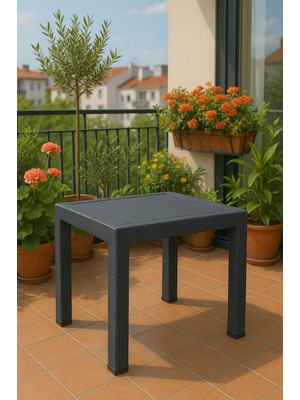 Sandalie 80X80 Camsız Antrasit Masa Bahçe Balkon