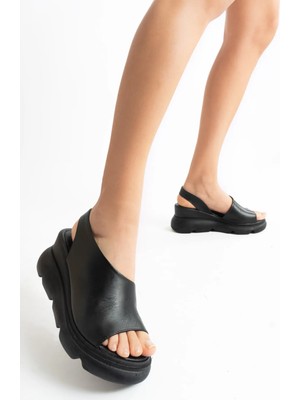 İnyola Shoes Kadın Cilt Hakiki Deri Dolgu Topuklu Sandalet 6211 Buz Gri