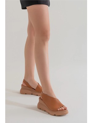 İnyola Shoes Kadın Cilt Hakiki Deri Dolgu Topuklu Sandalet 6211 Buz Gri