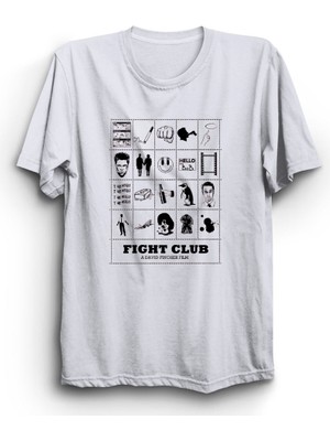 Fight Club, Dövüş Kulübü, Mix Poster, Unisex %100 Pamuk Tişört