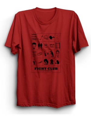 Fight Club, Dövüş Kulübü, Mix Poster, Unisex %100 Pamuk Tişört