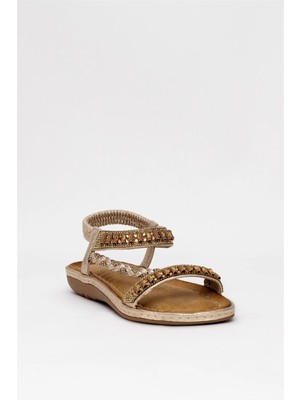 Guja  Kadın Taşlı Düz Sandalet 25Y152-1