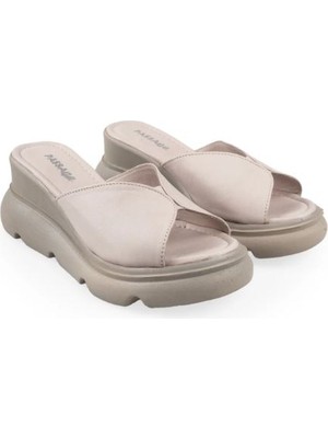 İnyola Shoes Kadın Cilt Hakiki Deri Dolgu Topuklu Terlik 6212
