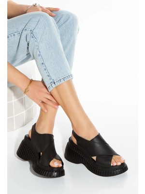 İnyola Shoes Kadın Hakiki Deri Dolgu Topuklu Sandalet 6289 Buz Gri