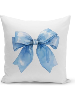 Fiyonklu Kiraz  Serisi Çift Tarafı Dijital Baskılı Kırlent Kılıfı (Cherry With Bow)