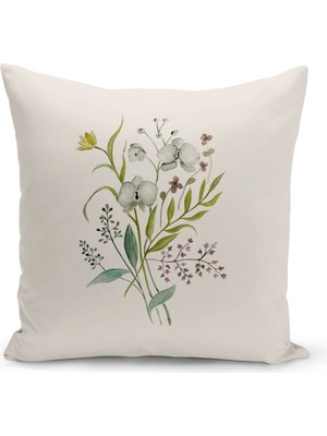 Flower Bahar Serisi Çift Tarafı Dijital Baskılı Kırlent Kılıfı (Spring)