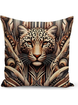 Klasik Leopar Serisi Çift Tarafı Dijital Baskılı Kırlent Kılıfı (Leopard)