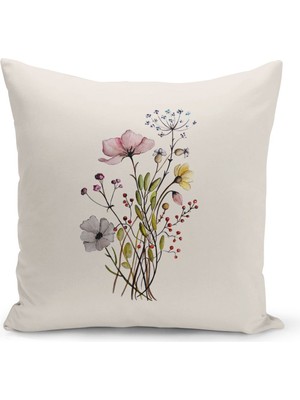Flower Bahar Serisi Çift Tarafı Dijital Baskılı Kırlent Kılıfı (Spring)