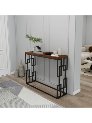 Hnc Home Modern Metal Iskeletli Özel Tasarım Dresuar Konsol Makyaj Masası, Petek Üstü Raf, 108 x 30  cm