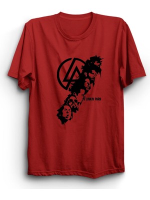 Linkin Park, Black Vers, Rock Metal Müzik Grubu Baskılı Unisex %100 Pamuk Tişört