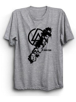 Linkin Park, Black Vers, Rock Metal Müzik Grubu Baskılı Unisex %100 Pamuk Tişört