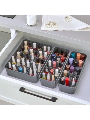 Storemax 3'lü Düzenleyici Antrasit, Mutfak, Banyo, Ofis, Yatak Odası, Makyaj Masası Organizer Set