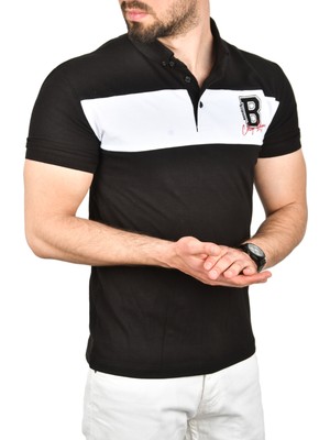 Deepsea Erkek Slim Fit Nefes Alan Pamuklu Kumaş Dar Kesim Kıvrılmaz Yaka Polo Yaka Tişört 2503019