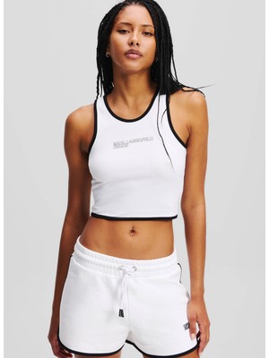 Karl Lagerfeld Jeans Bisiklet Yaka Düz Beyaz Kadın T-Shirt A2W17024