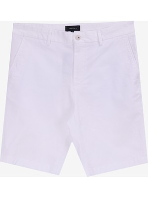 Fabrika Normal Bel Basic Beyaz Erkek Bermuda Şort F5SM-SHT 2021